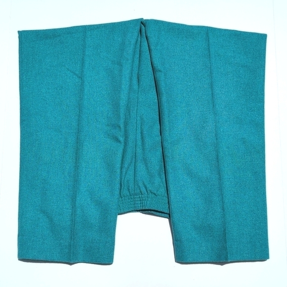 TanJay 90's Vintage Wool Blend High Waisted Straight Leg Trousers Teal Blue 10 - Picture 6 of 12